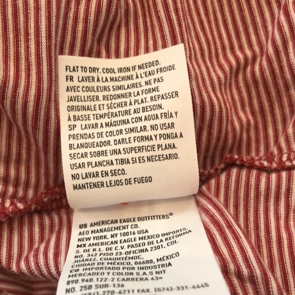 American Eagle Red Stripe V-neck Crop Cami Top Medium - Picture 10 of 11